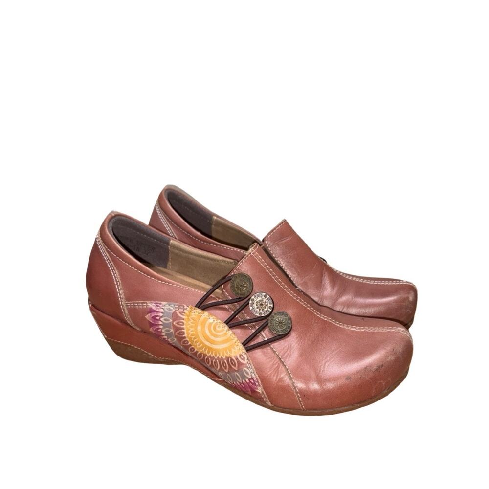 L'Artiste by Spring Step Agacia Brown Slip-On Wedge Clogs Size: EU 37 US 6.5